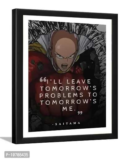 zig zag Naruto manga and anime series Quotes Poster Photo Frame For Room , Wall , Home D?cor Size Large (20x14, saitama)
