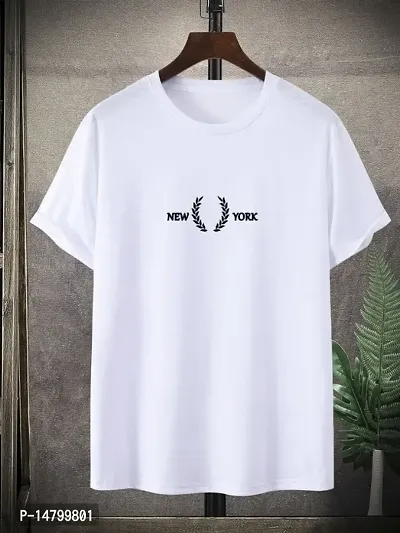 White Cotton Blend Tshirt For Men