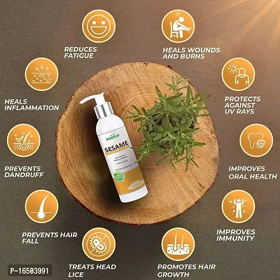 Sesame Carrier Oil For Moisturizing, Pooja, Massage, Dry Skin, Nail  Hair Growth. (Til Ka Tel/Til Oil/Gingelly) 100% Natural, Organic,  Pure Cold Pressed Carrier Oils.-thumb5