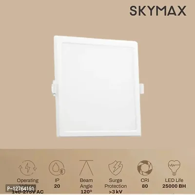 Skymax Standard Square Ceiling Conceal Slim Recessed Panel LED Light 12 Watts Combo, Pack Of 2-thumb2
