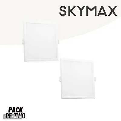 Skymax Standard Square Ceiling Conceal Slim Recessed Panel LED Light 12 Watts Combo, Pack Of 2-thumb0
