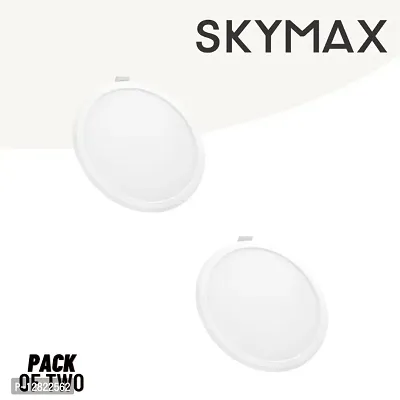 Standard Round Ceiling Conceal slim recessed panel Led Light Warm White 6 Watts Combo,Pack of 2-thumb0