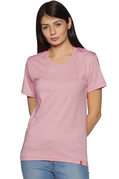 FREZZL Women's Regular T-Shirt (Medium, Pink)