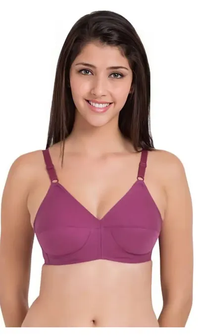 FREZZL Women's Medium Coverage Wirefree Padded T-Shirt Bra (34B, Magenta)