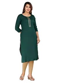 FREZZL Women's Border Work Straight Kurti-thumb4