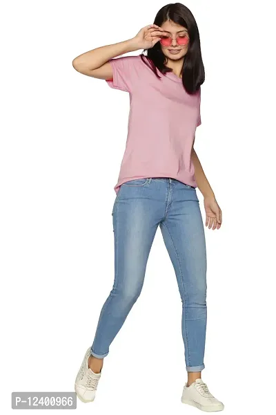 FREZZL Women's Regular T-Shirt (Medium, Pink)-thumb5