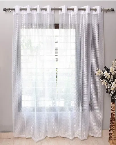 Handloom Ammo polyresin sheer net curtain set of 2