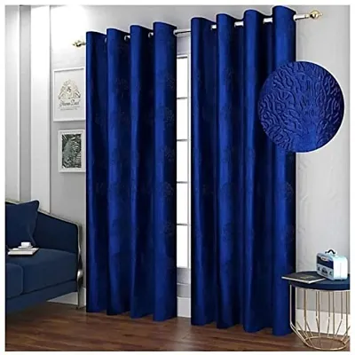 Buy Vervique Window Curtains 5 Feet Long | High Tenacity Yarn Polyester  Punch Curtains | Premium Screens For Home Office | Prada For Living Room  Bedroom | Dust Repellent (Navy Blue, 2Pc) -