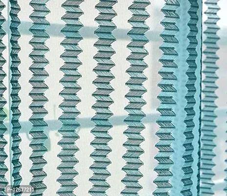 Vervique Polyester Beautiful Design Sheer Tissue Net Curtains 7 Feet Long Set of 2 | 4*7ft 122*213 cm | Parde for Living Room and Bedroom | Aqua Curtains |lightweight-thumb3