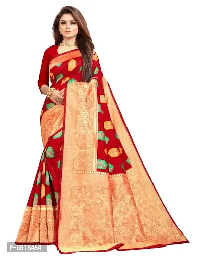 banarasi jacquard saree with blouse piece-thumb0