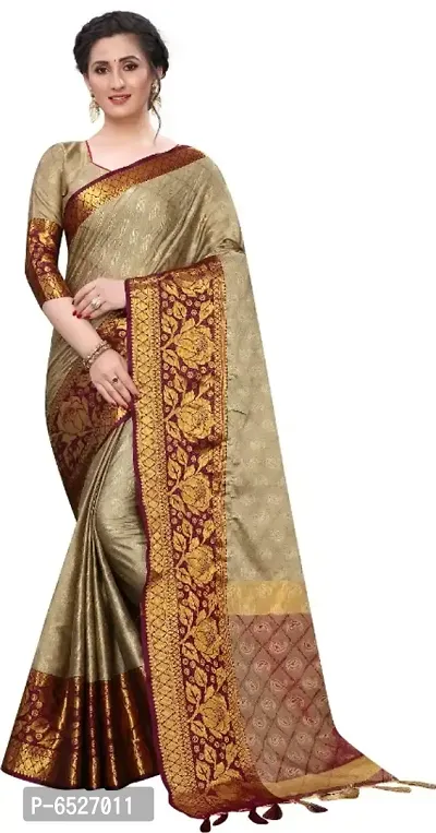 Beautiful Art Silk Jacquard Saree with Blouse piece-thumb0