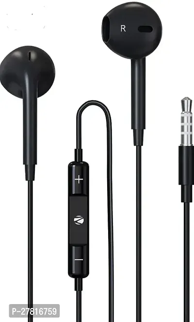 Stylish Black In-ear Wired Headphones With Microphone-thumb0