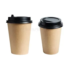 Biodis Kraft Paper Cup 250 ML with Black LID (Pack of 50)-thumb3