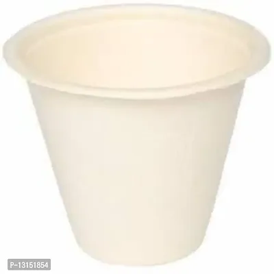 Biodis Sugarcane Bagasse Cup - Round Shape - 110 ML (Pack of 100)-thumb2