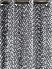 HG DECOR Cotton Solid Grey Sheer Door Curtains SEMI Transparent - 1 Piece with TIE-thumb3