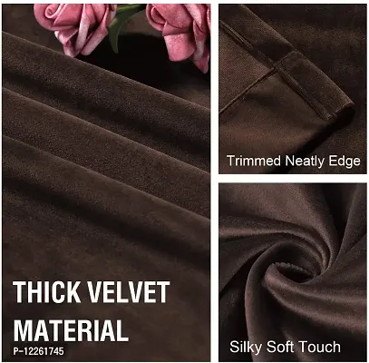 HG DECOR Premium Soft Thick Velvet Room Darkening Curtains for Bedroom / Living Room - 1 Piece-thumb5