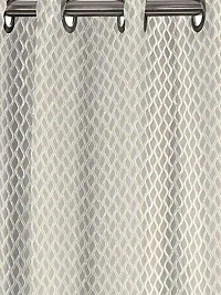 HG DECOR Cotton Cream Solid Sheer Window Curtains SEMI Transparent - 1 Piece with TIE-thumb3