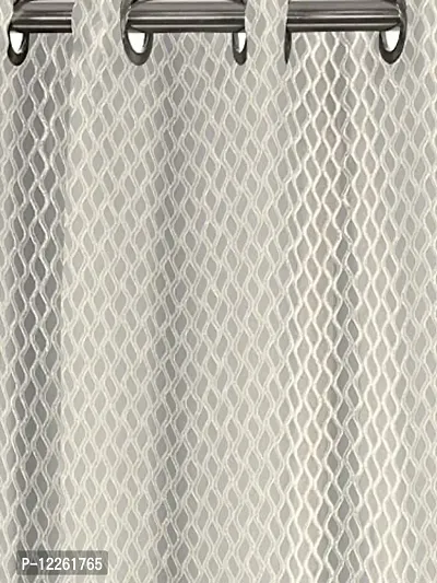 HG DECOR Cotton Cream Solid Sheer Window Curtains SEMI Transparent - 1 Piece with TIE-thumb4