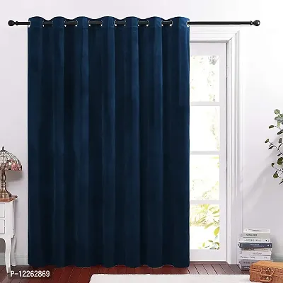 HG DECOR Premium Soft Blue Velvet Curtains with TIEBACK Attached for Window (54x60 Inches) - 1 Piece