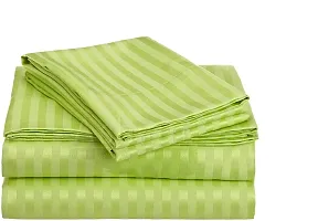 HG DECOR Soft Printed Cotton Double Queen Size Bed Sheet with 2 Pillow Covers (Green)-thumb1