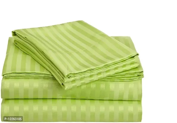 HG DECOR Soft Printed Cotton Double Queen Size Bed Sheet with 2 Pillow Covers (Green)-thumb2