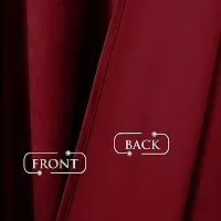 HG DECOR Premium Soft Burgendy Velvet Curtains with TIEBACK Attached for Window (54x60 Inches) - 1 Piece-thumb1