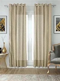 HG DECOR Cotton Solid CAPPUCINNO Sheer Window Curtains SEMI Transparent - 1 Piece with TIE-thumb1