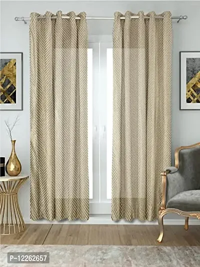 HG DECOR Cotton Solid CAPPUCINNO Sheer Window Curtains SEMI Transparent - 1 Piece with TIE-thumb2