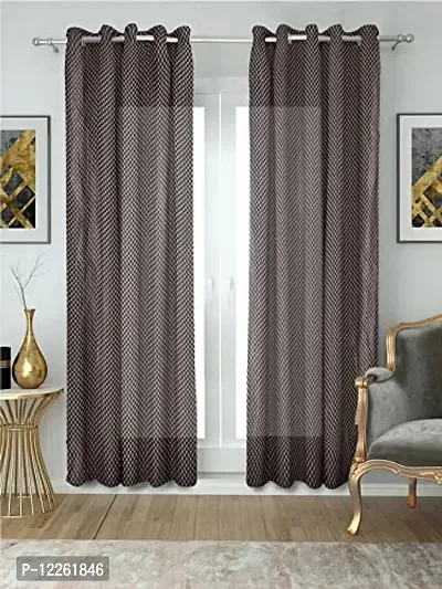 HG DECOR Cotton Solid Sheer Curtains SEMI Transparent - 1 Piece with TIE-thumb2