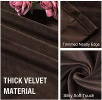 HG DECOR Premium Soft Brown Velvet Curtains with TIEBACK Attached for Window (54x60 Inches) - 1 Piece-thumb2