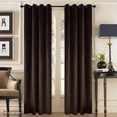 HG DECOR Premium Soft Brown Velvet Curtains with TIEBACK Attached for Window (54x60 Inches) - 1 Piece