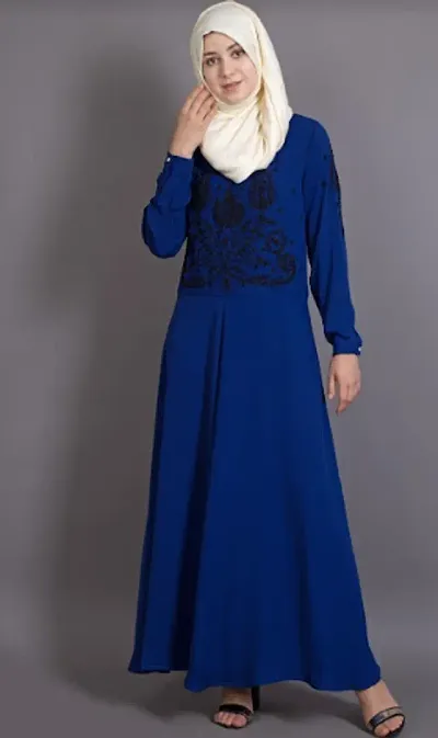 Fancy Polyester Blend Embellished Abaya For Women