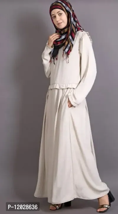 Contemporary Off White Polyester Heather Moss Abaya For Women