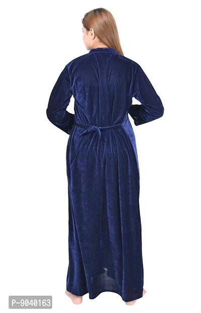 Classic Velvet Embroidered Nighty for Women-thumb4