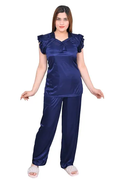 Fabulous Night Suit in blend stretchable satin fabric for hot summers