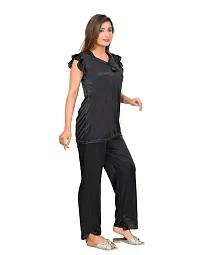 Classic Satin Short Sleeve Nightsuit Set-thumb1