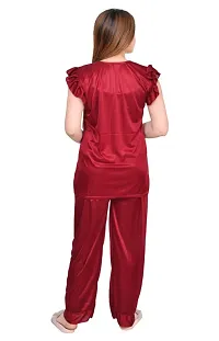 Classic Satin Short Sleeve Nightsuit Set-thumb4