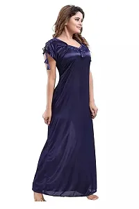 Classic Satin Solid Nighty for Women-thumb1