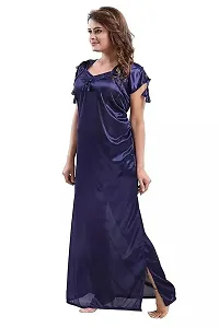 Classic Satin Solid Nighty for Women-thumb3