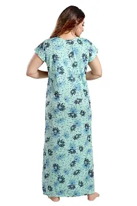 ENDRILLA Trending Embroidery Floral Print Nighty/Maxi/Sleepwear In Hosiery Fabric For Girls And Women (Pink)-thumb4