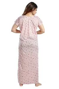 Stylish Pink Hosiery  Embroidery Floral Print Nighty-thumb2