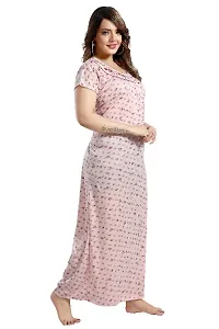 Stylish Pink Hosiery  Embroidery Floral Print Nighty-thumb1