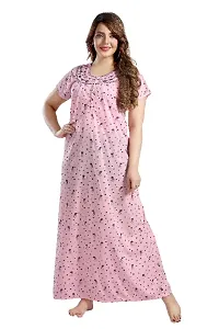 ENDRILLA Trending Embroidery Floral Print Nighty/Maxi/Sleepwear In Hosiery Fabric For Girls And Women .-thumb2