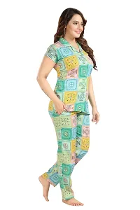 Trending Cotton Print Collared Night Suit-thumb2