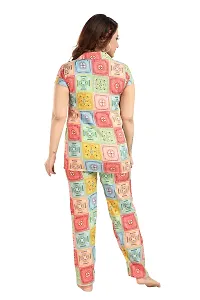 Trending Cotton Print Collared Night Suit-thumb1