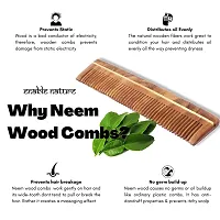 Go Well Kacchi Neem Comb, Wooden Comb | Hair Growth, Hairfall, Dandruff Control | Hair Straightening, Frizz Control | Comb for Men, Women | Treated with Oil (All Combo)-thumb2