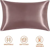 Go Well Satin Silk Pillow Cover for Hair and Skin 2 Piece with 3 Piece Satin Silk Soft Scrunchies for Women Stylish| Silk Pillow Covers with Envelope Closure end Design|Silk Pillow Cases(Rose Taupe)-thumb2