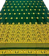 Elegant Green Silk Blend Woven Design Mekhela Chador Saree with Blouse piece For Women-thumb2