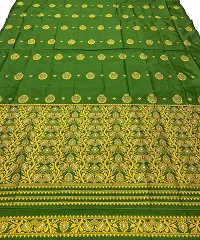 Elegant Pgreen Silk Blend Woven Design Mekhela Chador Saree with Blouse piece For Women-thumb2