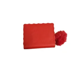 Women's Mini Square Wallet with Pom Pom | Designer Hand Purse for Girls  Women,set of 1 (Red)-thumb2